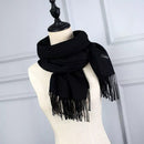 Cachecol Pashmina Masculino 250g Liso com Franjas